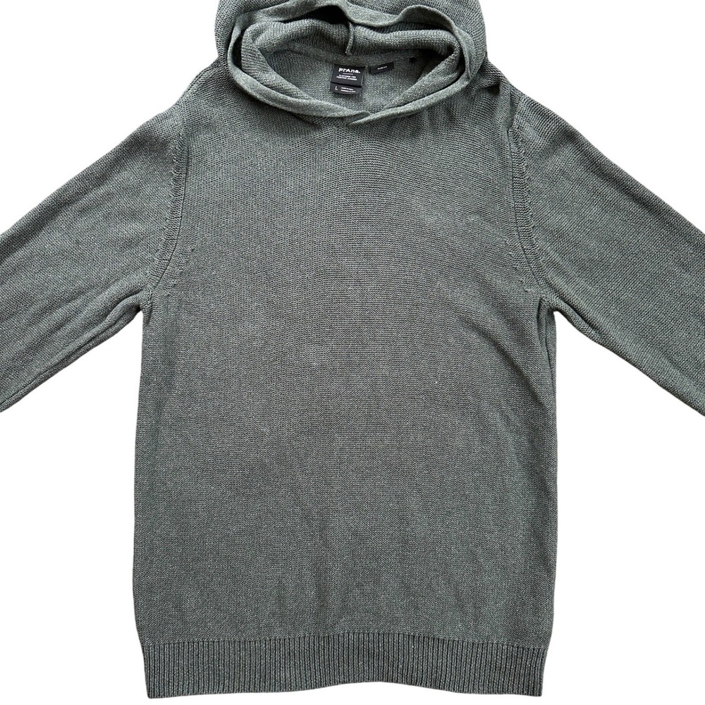 Prana Knit Hoodie Men Large Green Slim Fit 100% Organic Cotton Sweater 1964571 - Picture 4 of 8